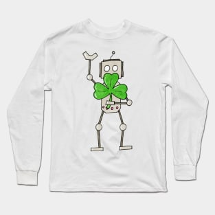 St Patrick's Day Robot Long Sleeve T-Shirt